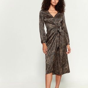 Lush Black silk wrap dress NWT